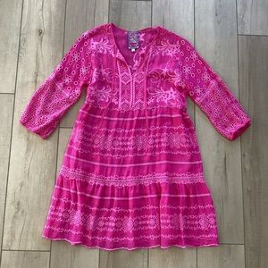Johnny Was - Delina Tunic Dress - Bright Pink Size S